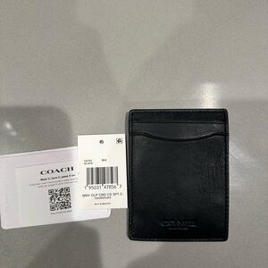 Coach Black Leather Card Holder